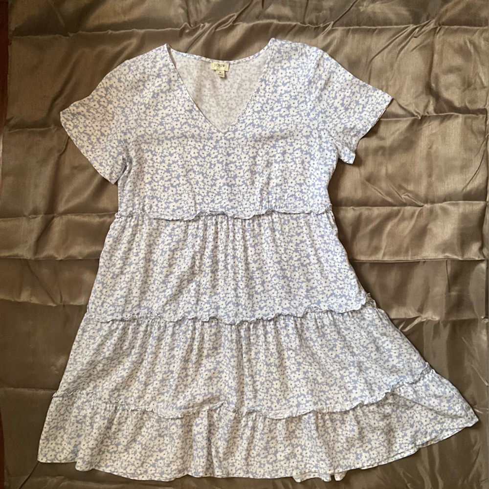 J. Crew Factory Blue and White Floral Kids Dress